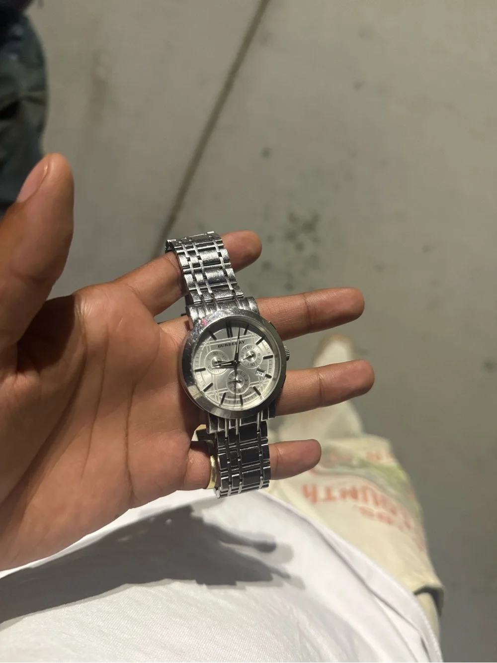 Burberry Men's Silver Stainless Steel Chronograph Watch